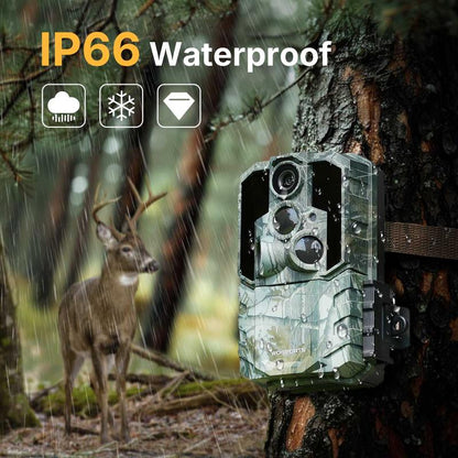 WOSPORTS 48MP 4K Trail Camera | Night Vision, IP66 Waterproof for Wildlife & Home Security