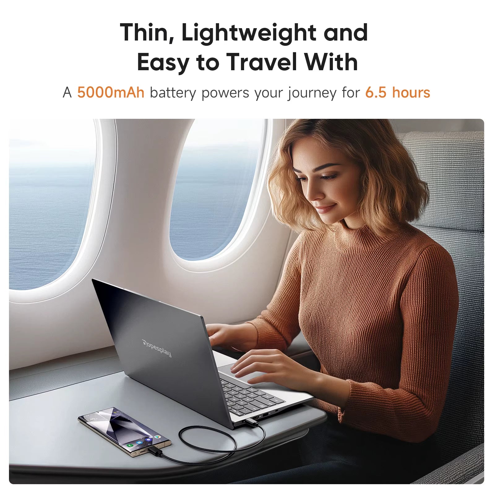 15.6-Inch Portable Lapdock Monitor with Keyboard - FHD 1080P IPS External Display for Samsung DeX and Mac Laptops