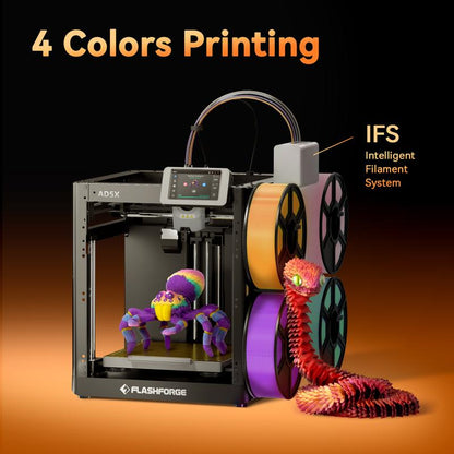 Flashforge AD5X 3D Printer Multi-Color with Display Screen, High Speed 600Mm/S, 1 Count, Black