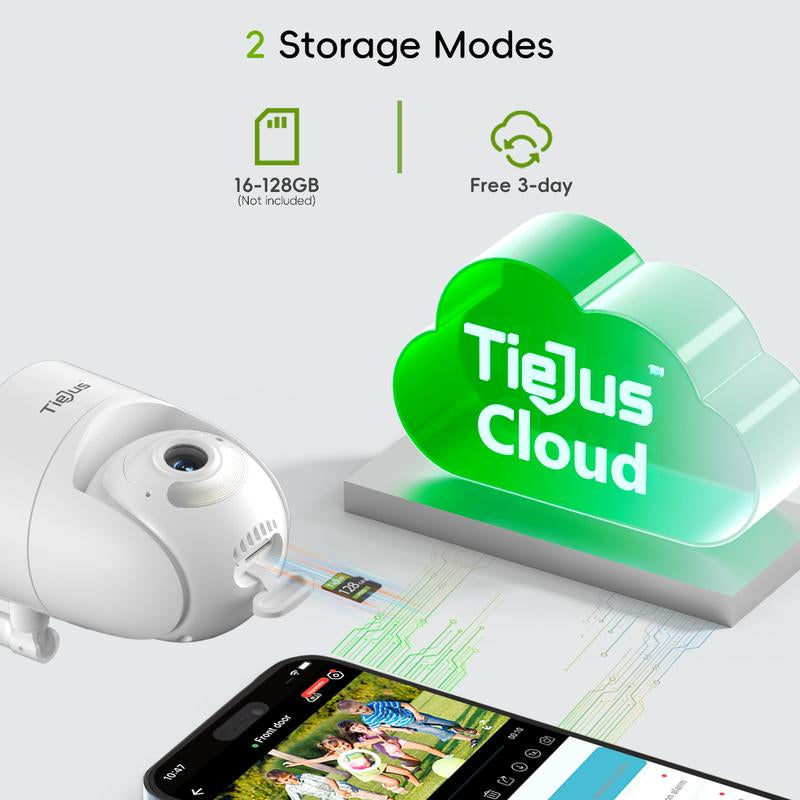 TIEJUS 5G Wifi Security Camera Outdoor, 24/7 Recording Wired Security Camera, 2K Cameras for Home Security, Motion Detection and Siren