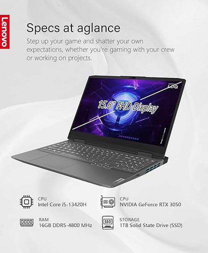 Lenovo LOQ 15 Gaming Laptop – Intel i5-12450HX, RTX 3050, 32GB DDR5, 1TB SSD, 144Hz FHD, Backlit Keyboard, Windows 11, G-SYNC