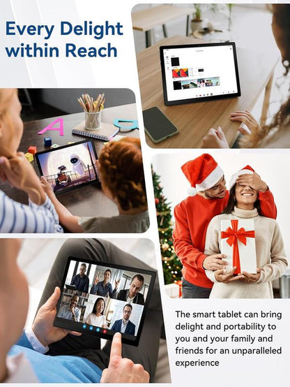 2025 Tablet, Android 14 OS, 10.1-Inch Display with Rechargeable Stereo Speaker Audio Dock, HD IPS Touchscreen, Octa-Core Processor, 14GB RAM + 64GB Storage (Expandable up to 1TB), Wi-Fi 6, Bluetooth 5.3, Dual Cameras, Google Tablet.