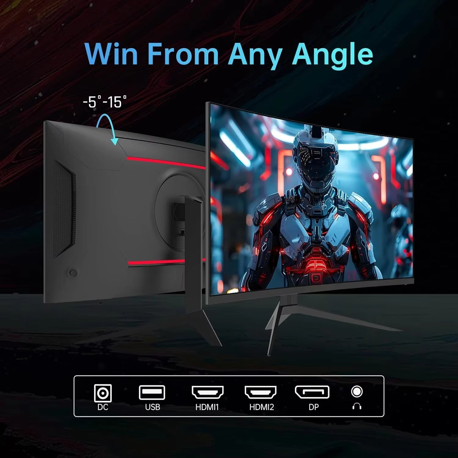 32-Inch 240Hz Curved Gaming Monitor with 1500R Radius, 1080P Resolution, 125% sRGB, 1ms Response Time, FreeSync/G-Sync, HDR10, Multiple HDMI/DP/USB Ports, VESA Compatible