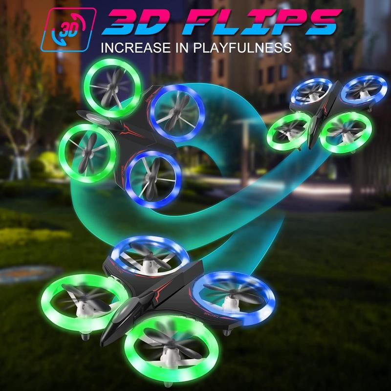 Mini Drone for Kids, LED RC Drone, Remote Control RC Quadcopter, with 360° 3D Eversion and Throwing Flight Function, Gift/Toys for Boys & Girls