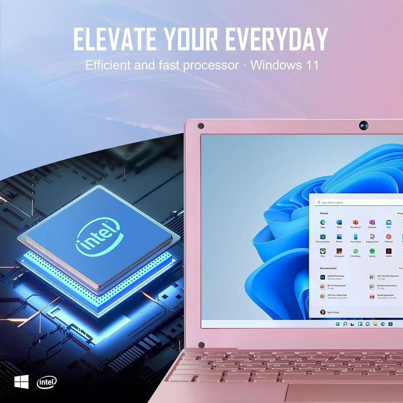 10'' Windows 11 Mini Laptop Computer 8GB+128GB Intel Celeron Quad-Core Processor