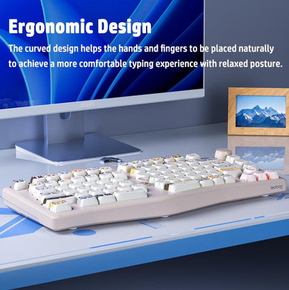 LEOBOG A75 Wireless Keyboard - Durable, Rechargeable, 3-Modes Keyboard with Ergonomic Design for Gaming, Office & Home - Perfect Gift for Girlfriend