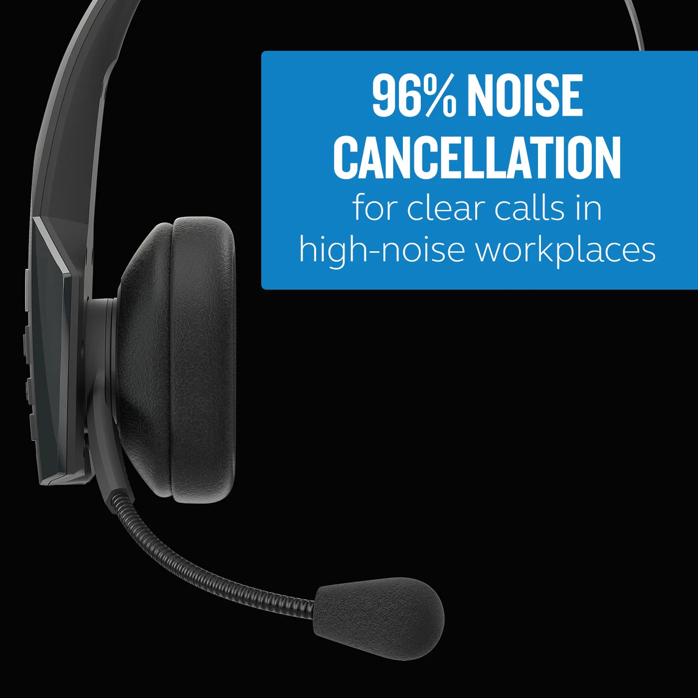 B350-XT Wireless Bluetooth Mono Headset with 96% Noise Cancellation Microphone & Lightweight Headband