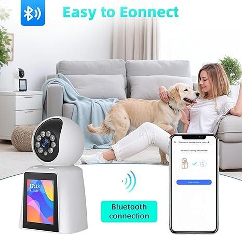 WAKADO 2K Video Call Security Camera Indoor, 2-Way Video, One-Touch Call, 360° Camera, Wifi Security Camera for Home Security