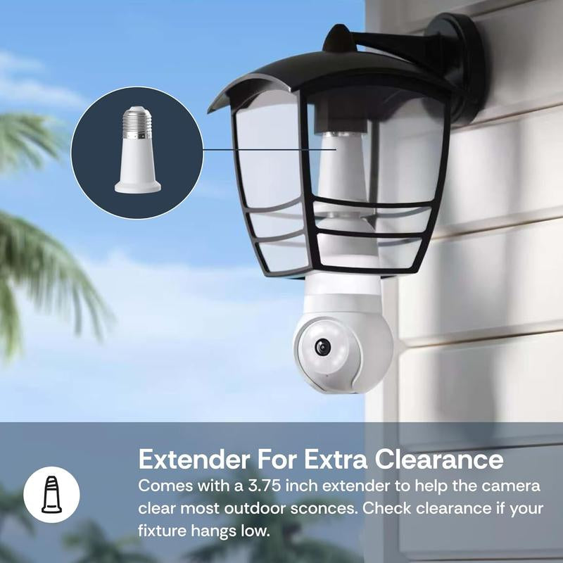 Light Bulb Security Cameras with Color Night Vision & Pan Tilt, Wireless Outdoor Indoor for Home Security (2025 Upgrade)