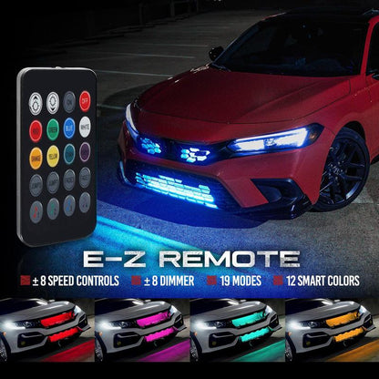 DIBMS 4 PCS Universal Underglow LED Lights Kit for Car with APP & Remote Control, RGB Multicolor Modes, Music Sync, Waterproof Light Bar, Exterior Neon Accent Underbody LED Lighting Kit Singing Lights Cars Underglow Neon Tubes