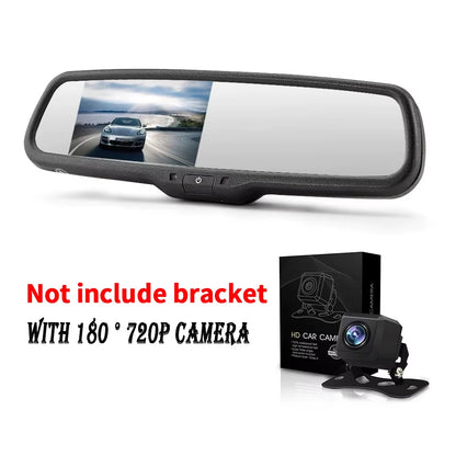 4.3'' Car Rearview Mirror Monitor Bracket LCD Video Monitor Camera Parking Monitor with HD Screen Driving Recorder