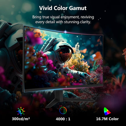 Z-Edge 27-Inch FHD 1080P Curved Gaming Monitor, 280Hz Refresh Rate, 1ms MPRT, 350 Nits Brightness, 16.7 Million Colors