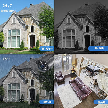 1080P H.265+ Security Camera System for Home Outdoor Indoor, 5MP Lite 8 Channel CCTV DVR and 4 X 1080P Weatherproof Bullet Cameras with 120Ft Night Vision and 105°Wide Angle (No HDD Included)