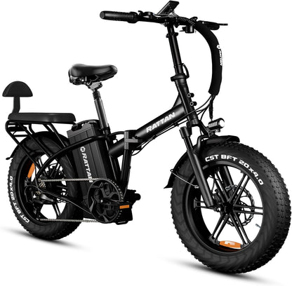 Rattan LM/LF Ultra Electric Bike - 1800W Foldable Fat Tire e-Bike | 120-Mile Range, 33 MPH, Two-Seater | Premium Hydraulic Brakes & 40.5Ah Battery