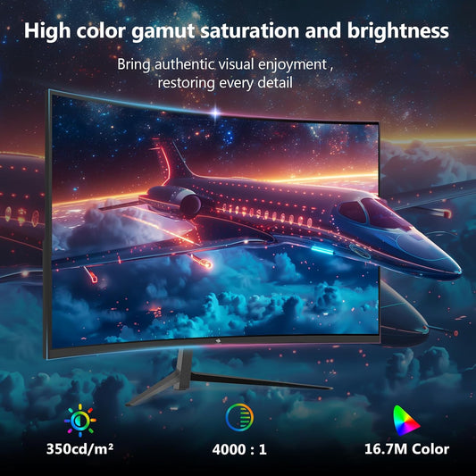 Z-Edge 27-Inch FHD 1080P Curved Gaming Monitor, 280Hz Refresh Rate, 1ms MPRT, 350 Nits Brightness, 16.7 Million Colors