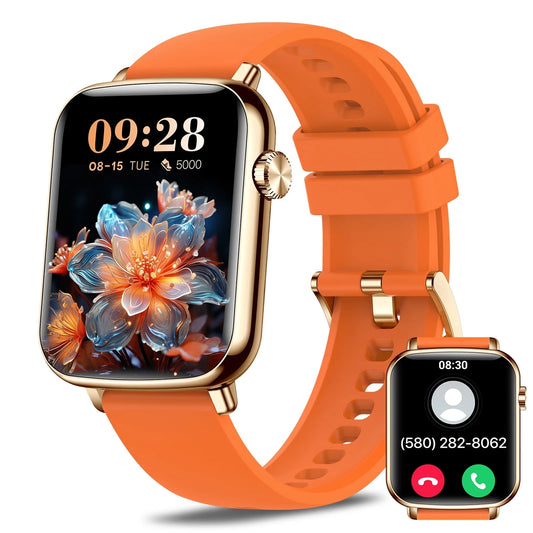 Smart Watches for Men/Women (Answer/Make Calls),Fashionable Sports Watch,Orange