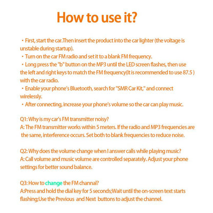 Bluetooth 5.3FM Transmitter Car Adapter, Wireless Radio MP3 Player Stereo Music Audio Receiver Hands-Free Calling, USB-C Car Charger, Supports TF Card and USB Disk (Black)