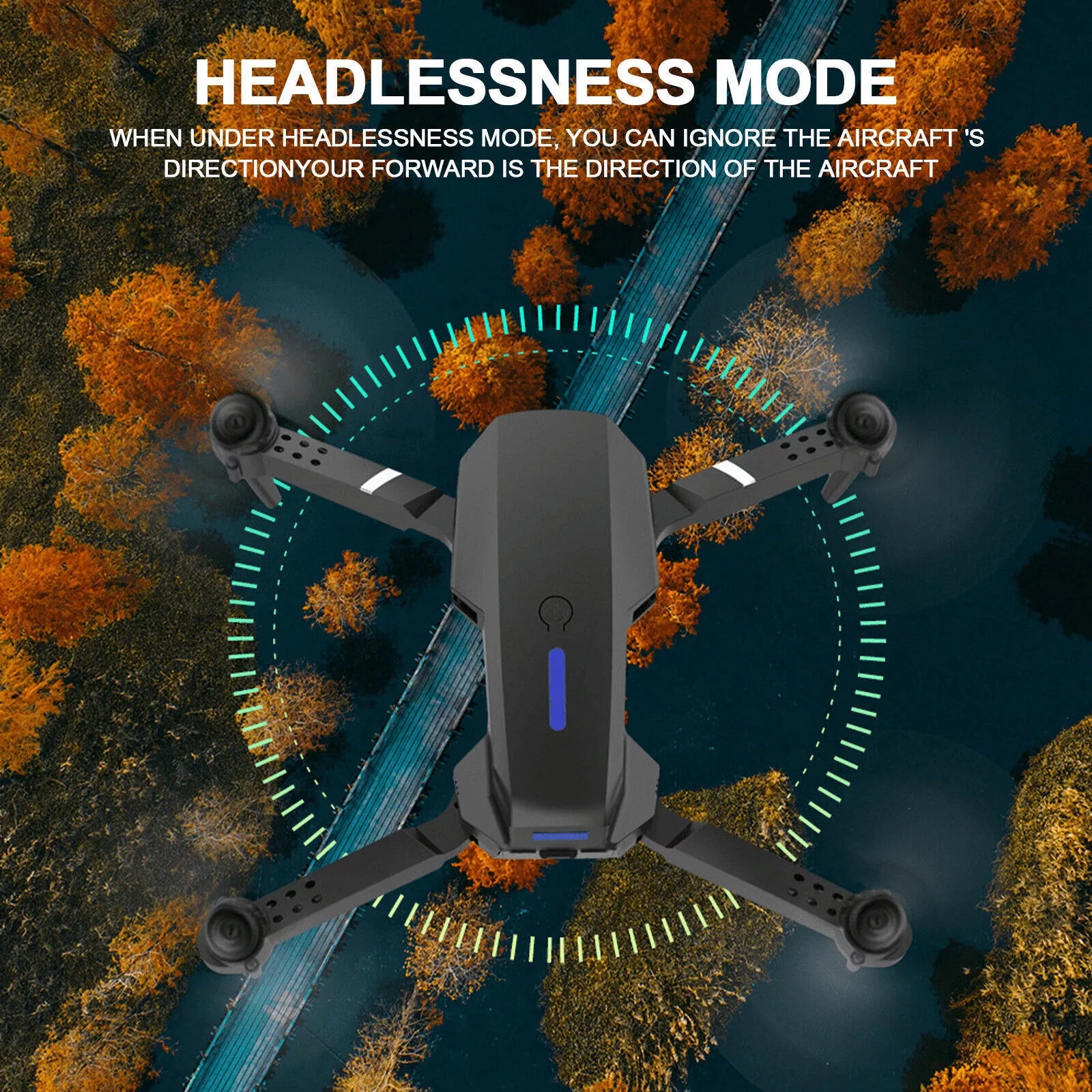 4K HD Dual Camera Foldable RC Drone with WiFi FPV and Four Batteries - Black