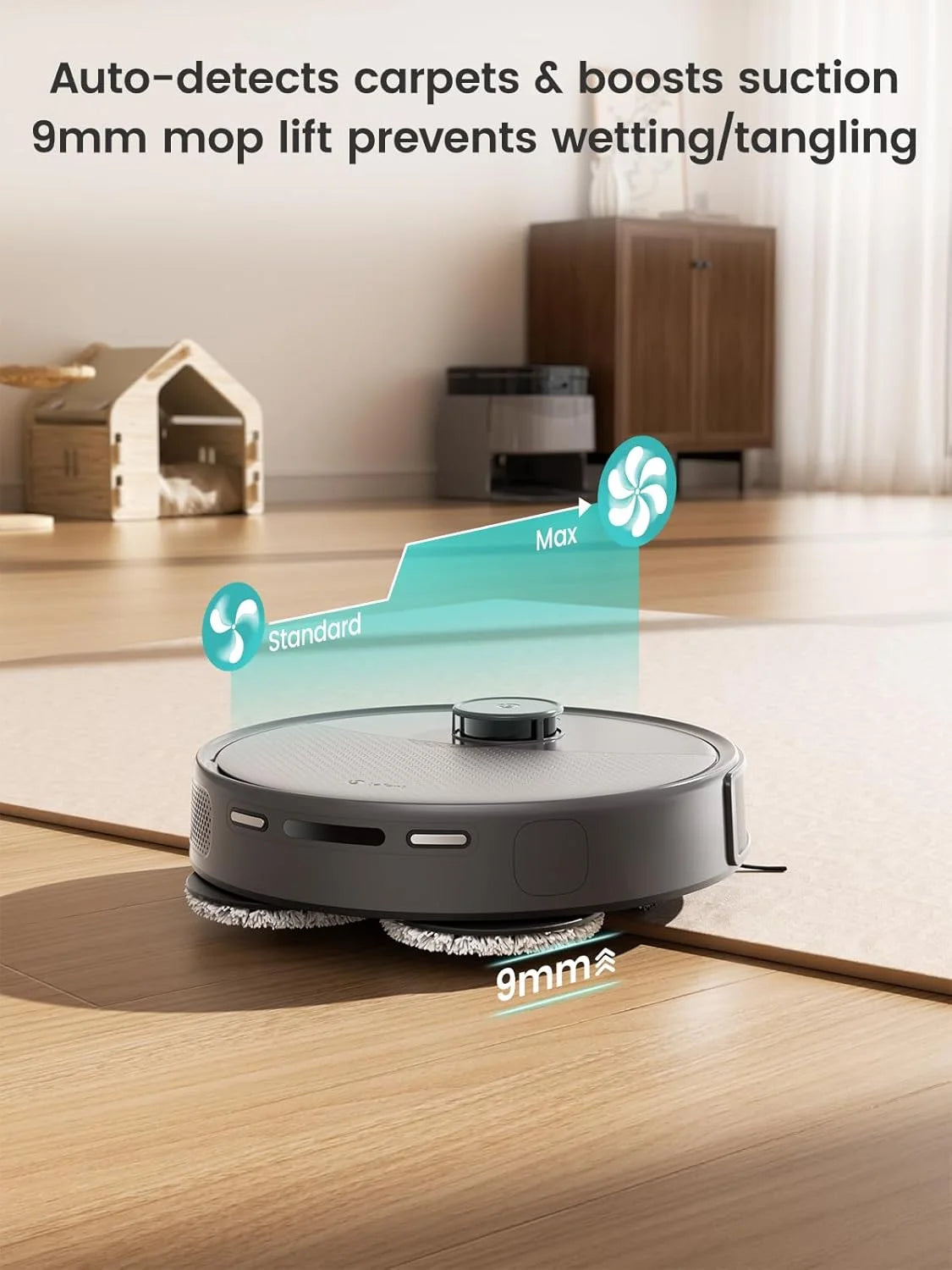 M3 Max Robot Vacuum and Mop, 20,000Pa Suction, Anti-Tangle Brushes, Dual Spinning Mop, 113°F Hot Water Auto Mop Washing & Cool Air Drying, Self-Emptying & Refilling