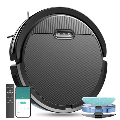 Robot Vacuum and Mop, 3 in 1 Combo Cleaner for Home with Pet Hair and Hard Floor, 5000Pa Suction, 120 Mins Run Time,Self-Charging,Super Thin Body