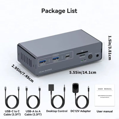 13-in-1 KVM Docking Station for Dual Monitors, DP 4K 120Hz, USB-C High-Speed 45BD