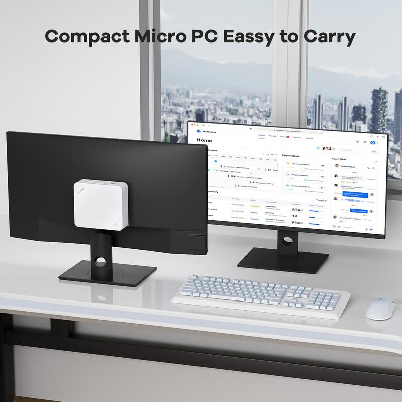 Nimo Mini PC Windows 11 Pro Intel 12Th Alder Lake N100 Quad-Core Processor (Up to 3.4Ghz) 8GB/16GB DDR4 128GB/256GB/512GB/1TB SSD 4K HD/USB 3.2/Wifi 6/BT 5.2/VESA/MINI PC for Home and School