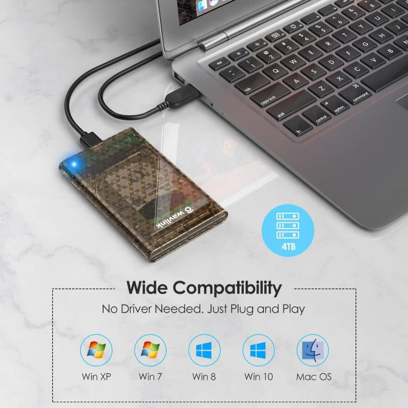 Protective Hard Drive Enclosure - Easy-To-Use Portable Case for External Storage - Computer Drive Case