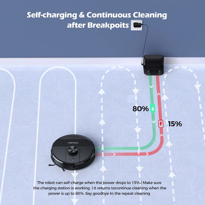 Robot Vacuum Cleaner and Mop Powerful 4000Pa under 55 Db Robotic Vacuum Sweeper Perfect for Pet Hair Carpets Hard Floor,Model SL68