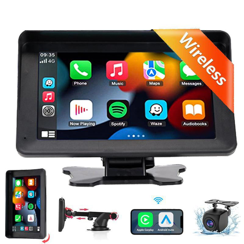 Newest Wireless Portable Carplay and Android Auto, Carplay Screen for Car with Mirror Link/Aux/Fm,7" Touchscreen Bluetooth 5.0 Dealsforyoudays Stereo Pantalla Del Coche