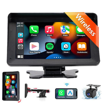 Newest Wireless Portable Carplay and Android Auto, Carplay Screen for Car with Mirror Link/Aux/Fm,7" Touchscreen Bluetooth 5.0 Dealsforyoudays Stereo Pantalla Del Coche
