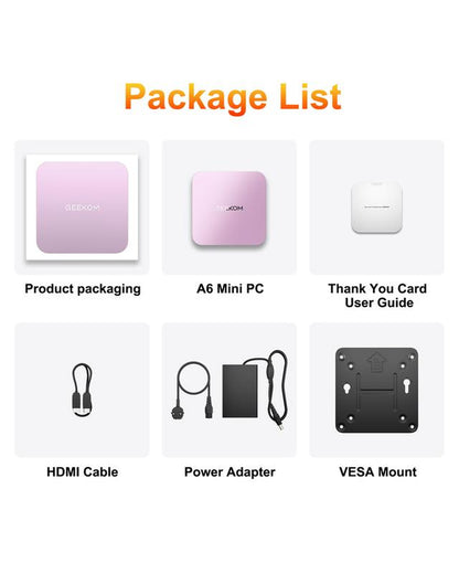 GEEKOM A6 Minipc | AMD Ryzen 7 6800H, 16+512GB or 32+1TB Nvme SSD, DDR5 | Radeon 680M | Compact Aluminium Design, 8K UHD, USB4, Wi-Fi 6E & Bluetooth 5.2 | Perfect for Work, Streaming, Creative Projects & Casual Gaming at Home or Officec
