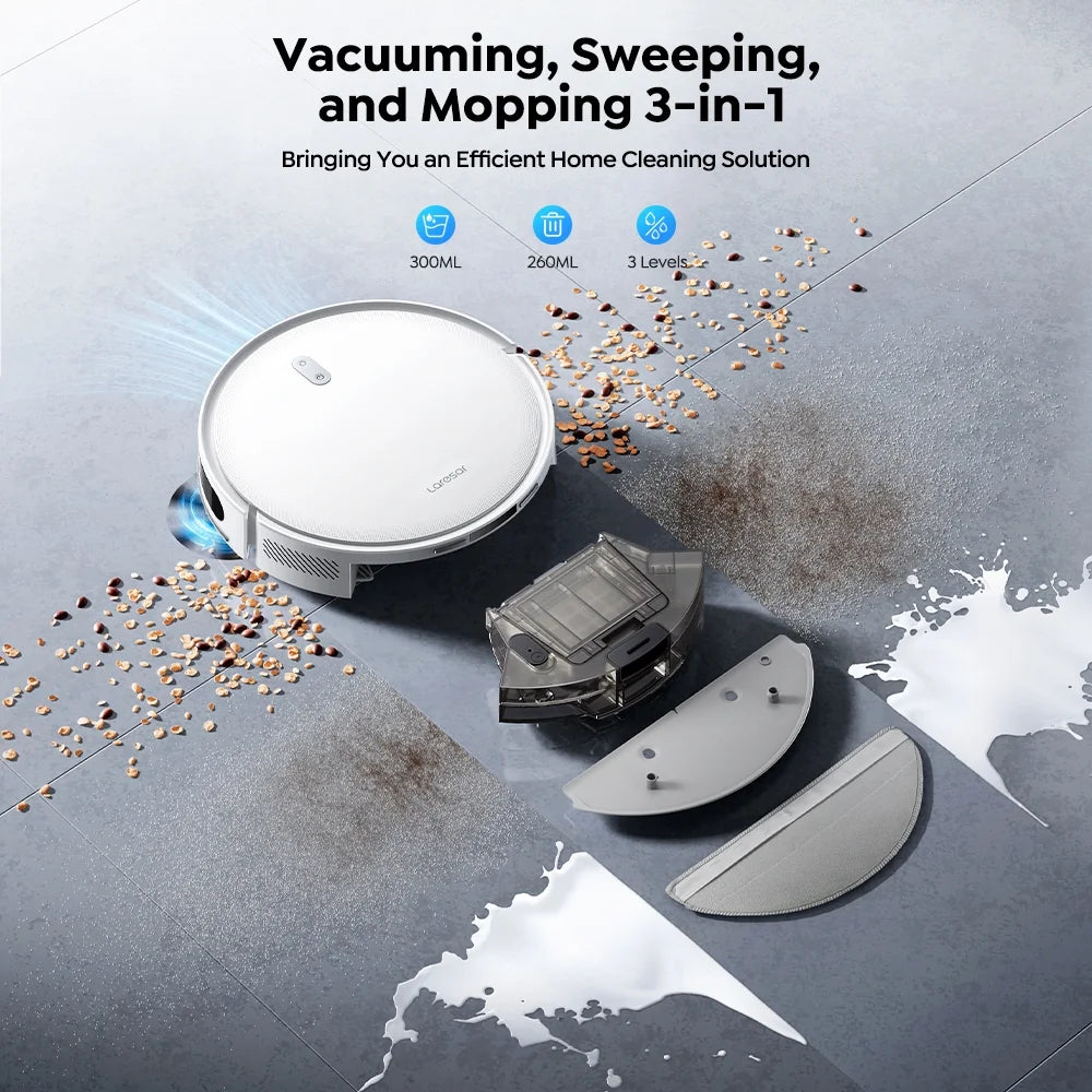 L10 Robot Vacuum Cleaner Lidar Navigation, 6500Pa 180Min Smart Robot Vacuum and Mop Combo, App/Alexa Control, for Carpet Pet Hair Hard Floor