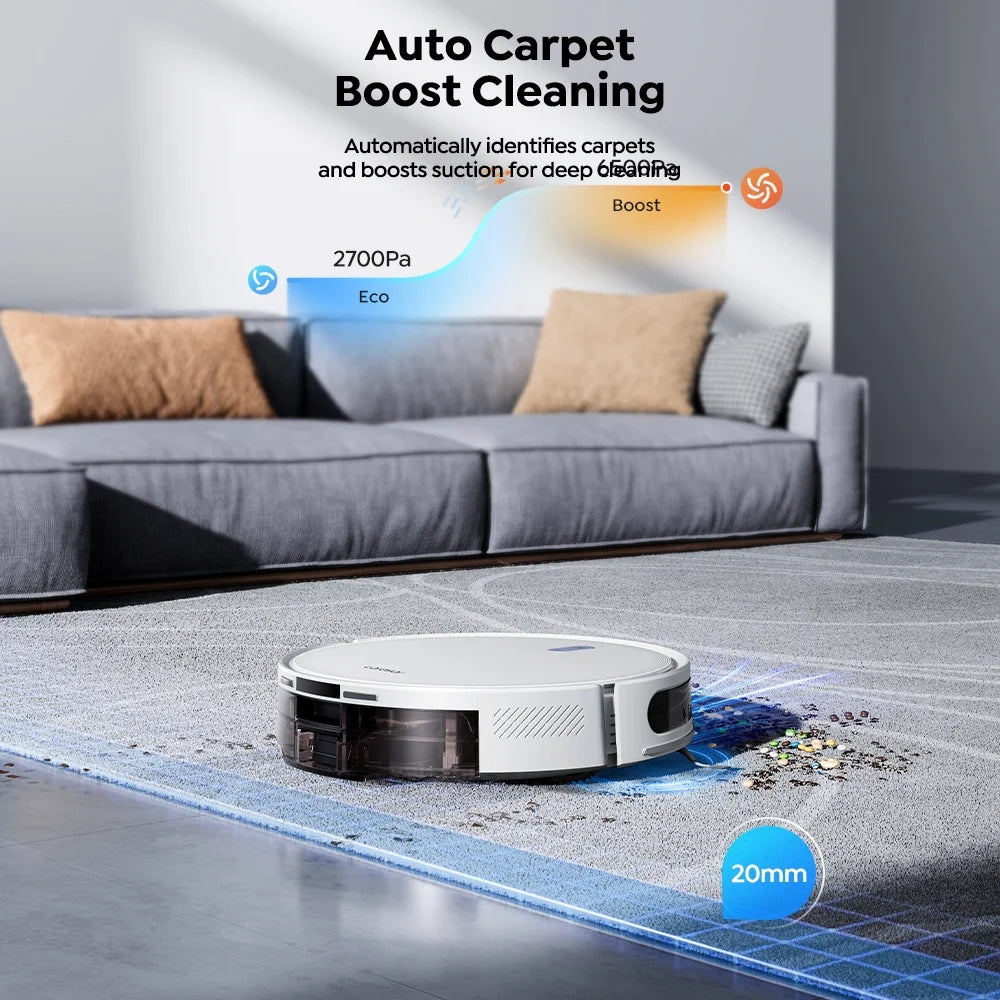 L10 Robot Vacuum Cleaner Lidar Navigation, 6500Pa 180Min Smart Robot Vacuum and Mop Combo, App/Alexa Control, for Carpet Pet Hair Hard Floor