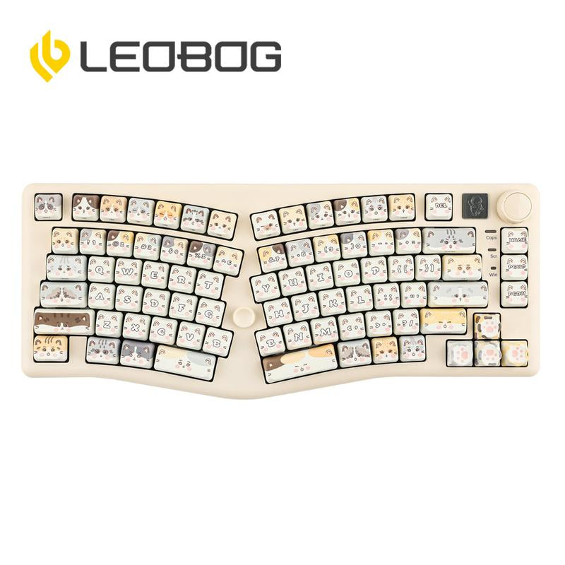 LEOBOG A75 Wireless Keyboard - Durable, Rechargeable, 3-Modes Keyboard with Ergonomic Design for Gaming, Office & Home - Perfect Gift for Girlfriend