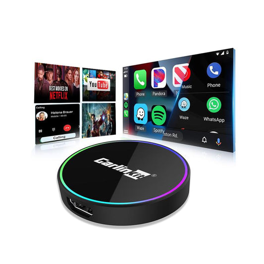 Carlinkit Carplay Car Tv Adapter Hd2Cp Pro Wireless Carplay Adapter Smart Box for Tv in Car, Plug and Play, Stream Netflix Youtube Easily