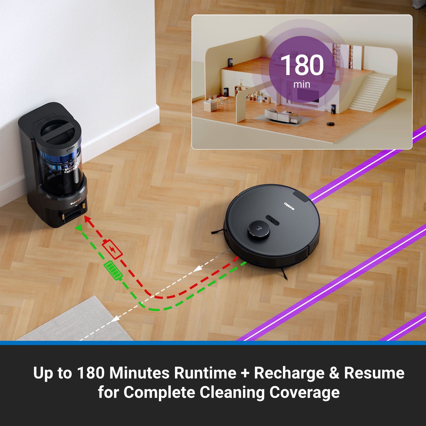 Self-Emptying Robot Vacuum with HEPA Filter, Smart Navigation & Voice Control, NERE10SW