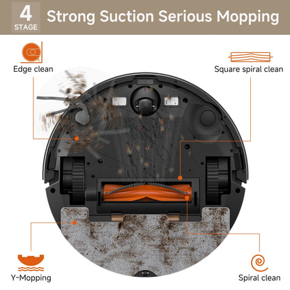 Robot Vacuum and Mop Combo with 9000Pa,85 Days Self-Emptying & Refilling Station with 3D Home Mapping L1 PRO
