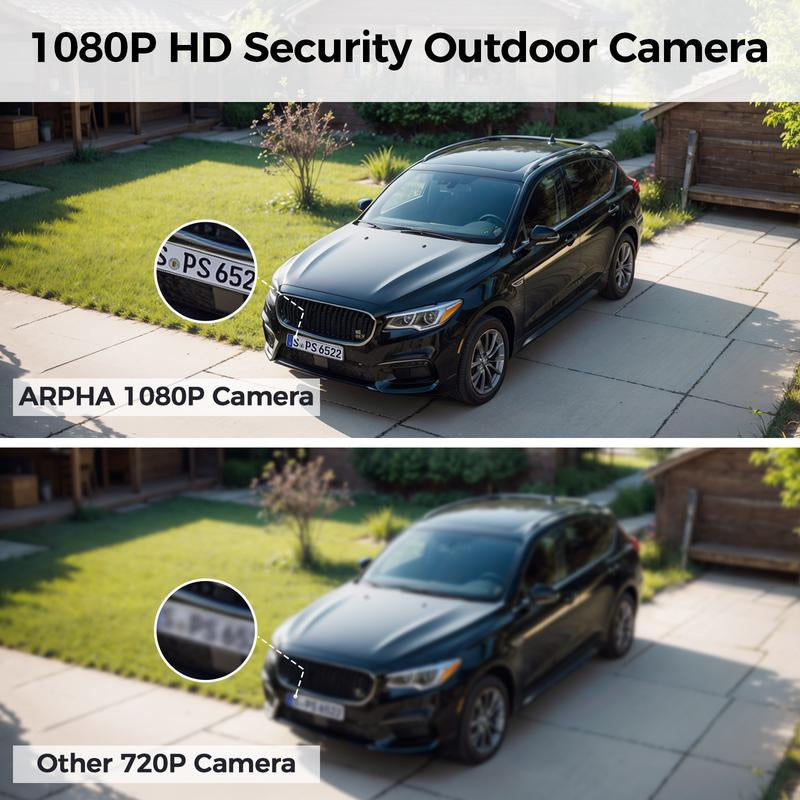 ARPHA K03 Security Camera Wireless Monitor, 1080P Wifi Battery Camera for Home Security, HD Lens IP65 Waterproof, 2-Way Talk, 160 Days Battery Life Outdoor Surveillance Room Office Home Security Live View.Instant Alert Black