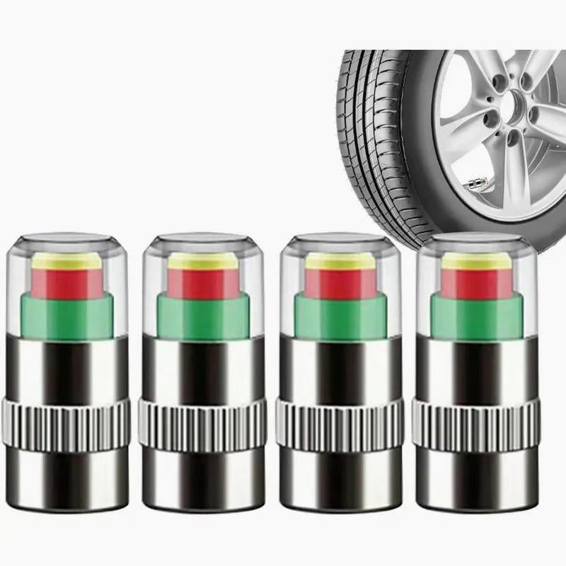 4/8/12Pcs Car Tire Pressure Monitor Valve Stem Caps Sensor Indicator Easy to Read 3 Color Eye Alert（ 2.2Bar 32-To-35 PSI）