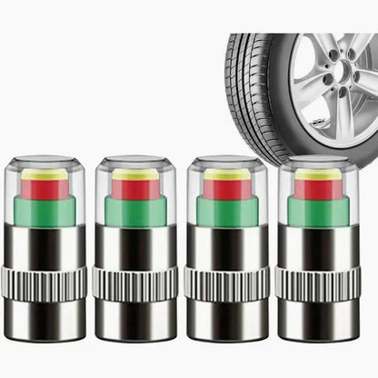 4/8/12Pcs Car Tire Pressure Monitor Valve Stem Caps Sensor Indicator Easy to Read 3 Color Eye Alert（ 2.2Bar 32-To-35 PSI）