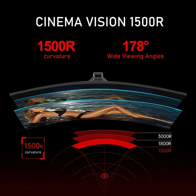 34-Inch 4K HD 144Hz High-Resolution 1500R Curved Gaming Monitor