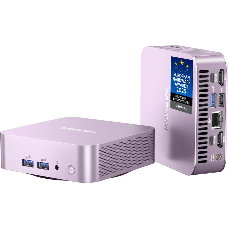 GEEKOM A6 Minipc | AMD Ryzen 7 6800H, 16+512GB or 32+1TB Nvme SSD, DDR5 | Radeon 680M | Compact Aluminium Design, 8K UHD, USB4, Wi-Fi 6E & Bluetooth 5.2 | Perfect for Work, Streaming, Creative Projects & Casual Gaming at Home or Officec