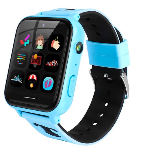 Kids Smart Watch Phone, HD Touch Screen Smartwatch with Music MP3 Player, Video Recorder, Camera, Games, SOS, (Build-In 1GB SD Card) Sport Wrist Watch for Age 3-14 Boys Girls Gifts (Blue)