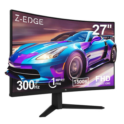 Z-EDGE 27 Inch 300Hz Gaming Monitor 1Ms Response Time HDR AMD Freesync 1080P Dual DP & HDMI Ports Crosshair for Pc Gamer