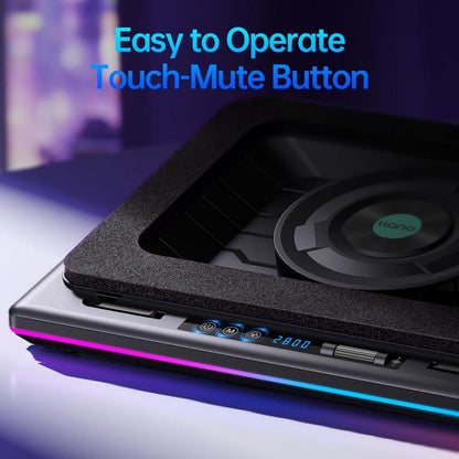 【Limited Time】Llano RGB Laptop Cooling Pad, Gaming Laptop Cooler with Powerful Turbofan, Fast Cooling Laptop 15.6-21In, Adjustable Speed, Touch Control, LCD Screen