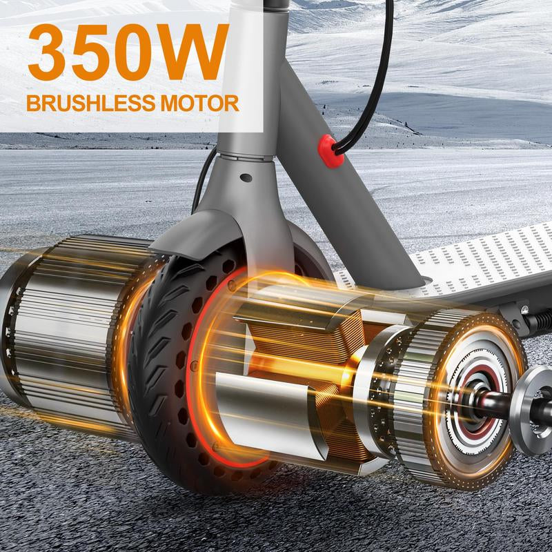 Electric Scooter -19 MPH Max Speed, 8.5''Honeycomb Solid Tires, 350W Motor, 12 Miles Range,Adjustable Speed Foldable Commuter Scooter with Dual Braking System &App Control School Scooters
