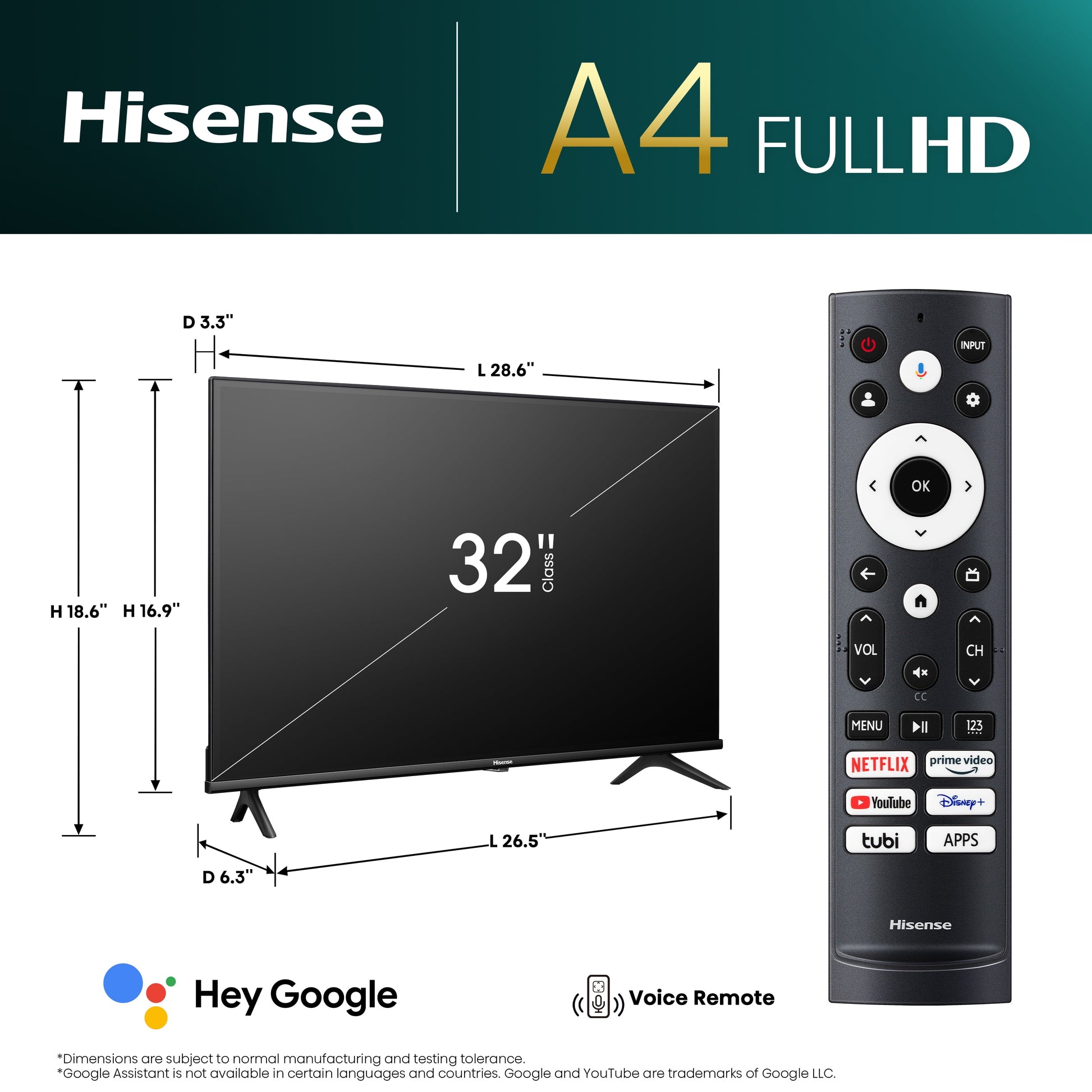 32-Inch Class A4 Series FHD 1080P Google Smart TV (32A4K) - DTS Virtual: X, Game & Sports Modes, Chromecast Built-In