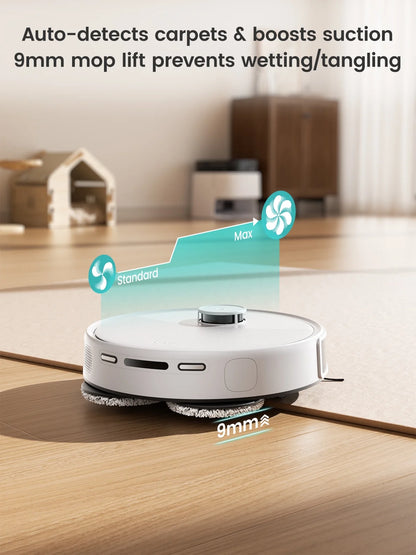 M3L Robot Vacuum and Mop, 12000Pa Suction, All-In-One Base Station, Anti-Tangle Brushes & Dual Spinning Mop, Self-Emptying & Refilling, LIDAR Navigation