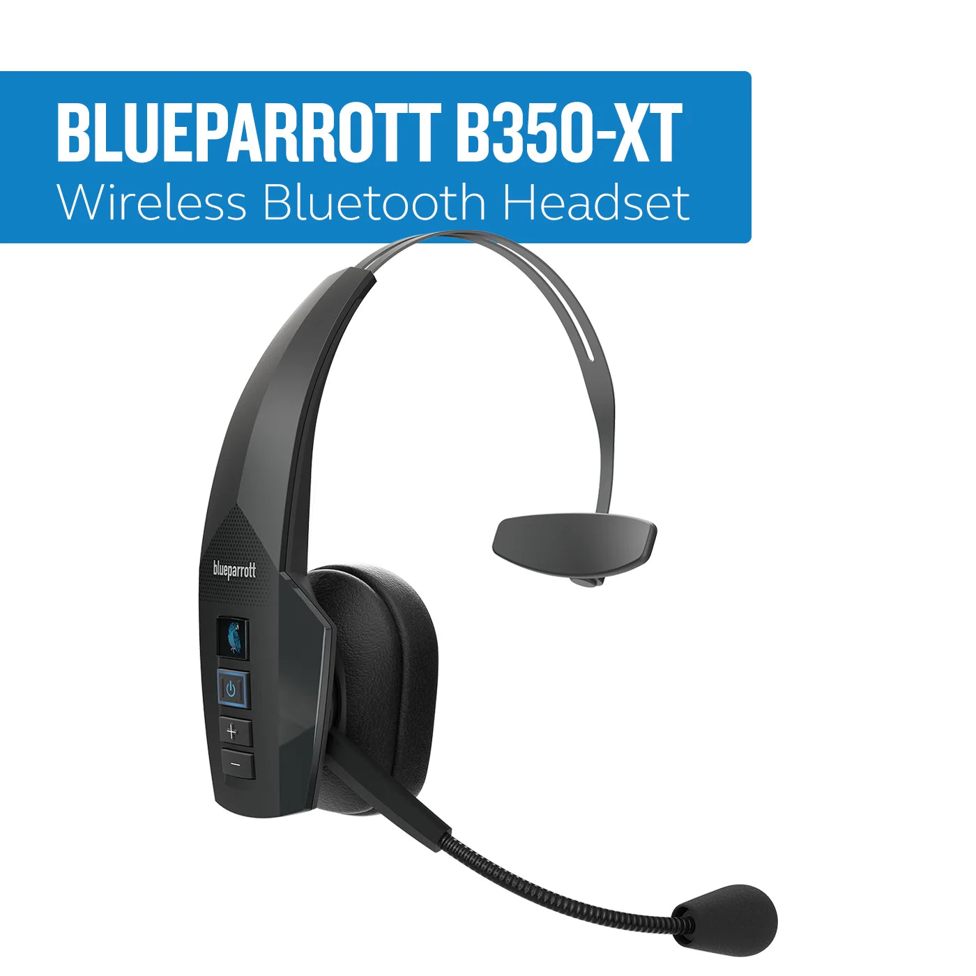 B350-XT Wireless Bluetooth Mono Headset with 96% Noise Cancellation Microphone & Lightweight Headband