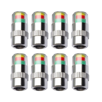 4/8/12Pcs Car Tire Pressure Monitor Valve Stem Caps Sensor Indicator Easy to Read 3 Color Eye Alert（ 2.2Bar 32-To-35 PSI）